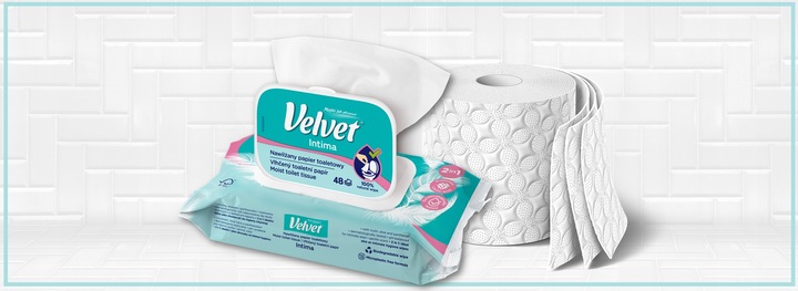 Velvet papier toaletowy nawilżany INTIMA 16 szt