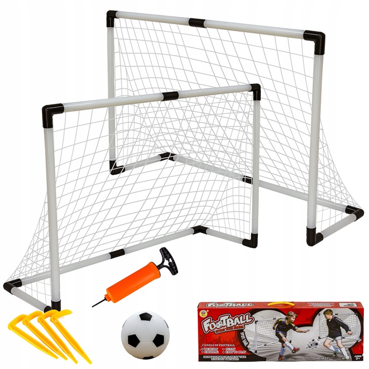Zestaw 2 BRAMKI Do Gry W Piłkę Nożną Z Siatką Do Złożenia Pompka Igła