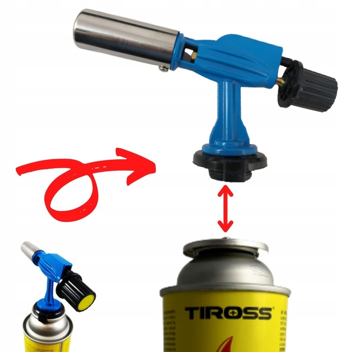ZESTAW PALNIK MOSIĘŻNY+ŻELIWNY+4x GAZ TIROSS +10szt