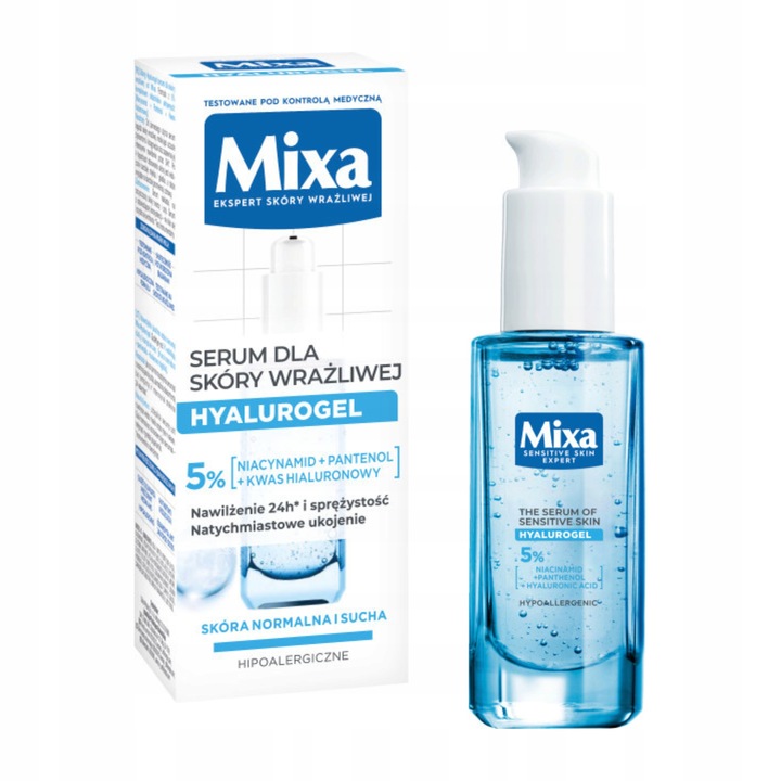 Serum Do Twarzy Z Kwasem Hialuronowym Zestaw 2x Mixa Hyalurogel 30ml