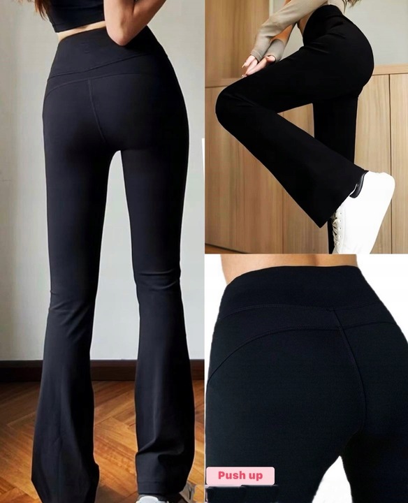 Damskie kryjące legginsy push-up modelujące wysoki stan dzwony s/m