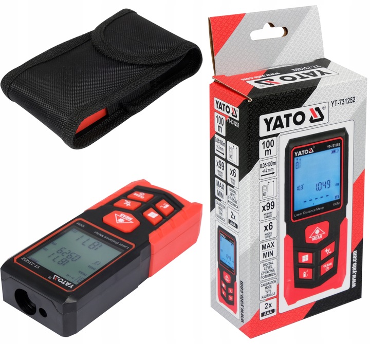 DALMIERZ LASEROWY CYFROWY MIERNIK ODLEGŁOŚCI 100M YATO