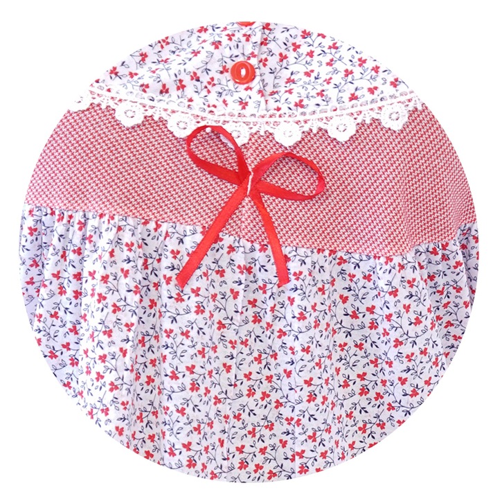 Koszula nocna damska z krótkim rękawem SENTINA bawełniana z haftem/koronką