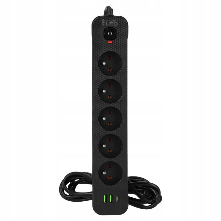 Przedłużacz Listwa Zasilająca Siec 3M 5 Gniazd 230V + 3X USB Ładowarka