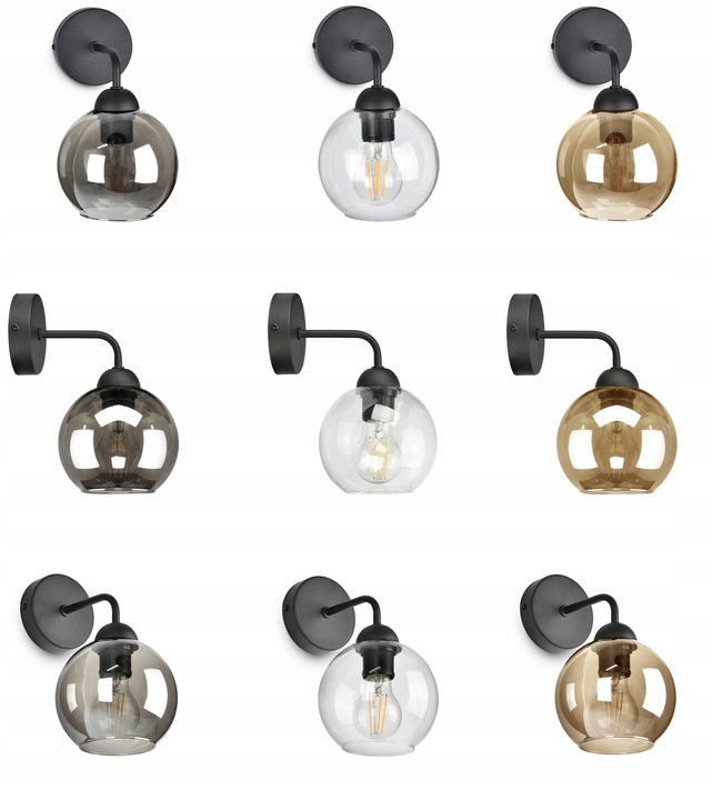 Szklana Lampa Ścienna Kinkiet LED KULA KULE