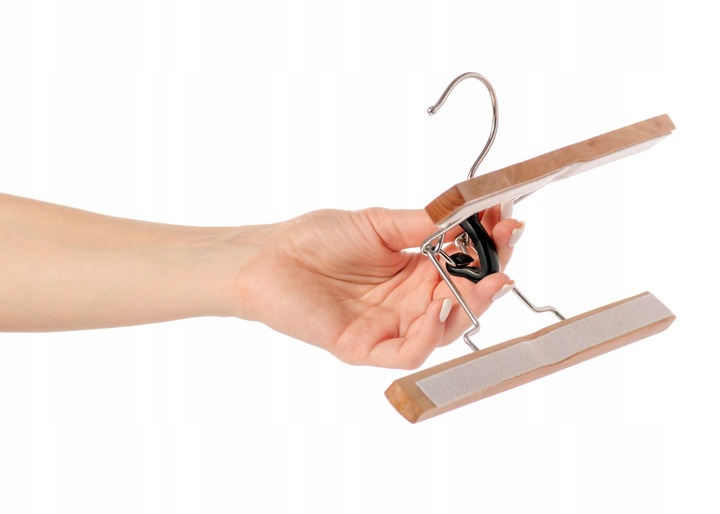 WIESZAK WIESZAKI NA SPODNIE SPÓDNICE DO SZAFY DREWNIANY KOMPLET x10