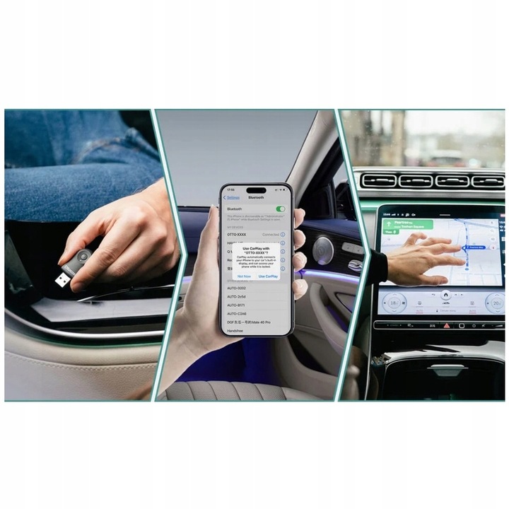 Ottocast Mini 2w1 Bezprzewodowy CarPlay / Android Auto Adapter CA505-T