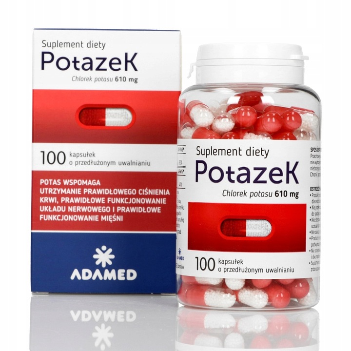 Potazek chlorek potasu 610mg potas 100 kaps