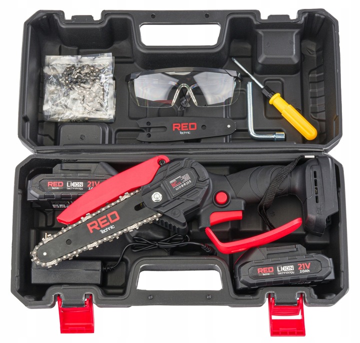 PIŁA ŁAŃCUCHOWA AKUMULATOROWA GAŁĘZIÓWKA MINI PILARKA 2x AKU + 4x