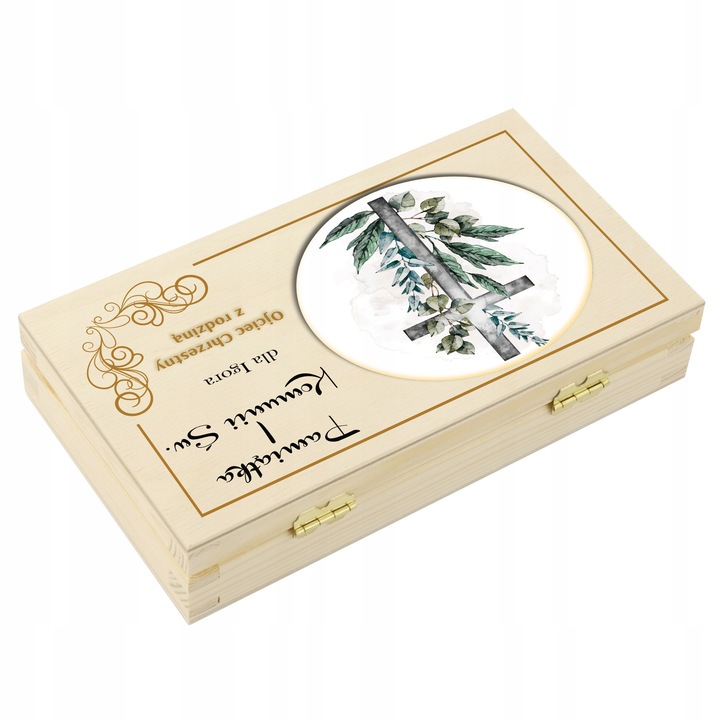 Pamiątka Pierwszej Komunii Świętej Prezent na Komunię Pudełko na