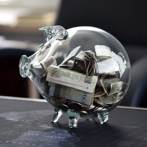 BEZBARWNA szklana ŚWINKA skarbonka przezroczysta