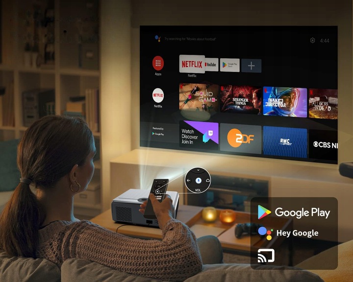 Projektor Rzutnik 30000lm WiFi Android Google TV FULL HD 4K Autofocus LED