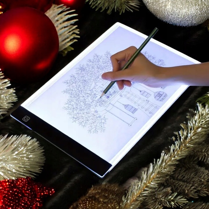 TABLET GRAFICZNY Deska Kreślarska Do Rysowania LED PREZENT DLA DZIECKA A4