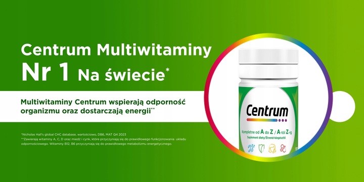Multiwitamina Centrum od A do Z minerały witaminy Suplement diety 100 tab