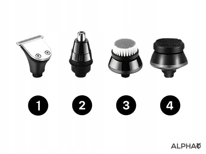 Golarka Męska ALPHA - Maszynka + Trymer do Golenia Brody, Włosów i Głowy