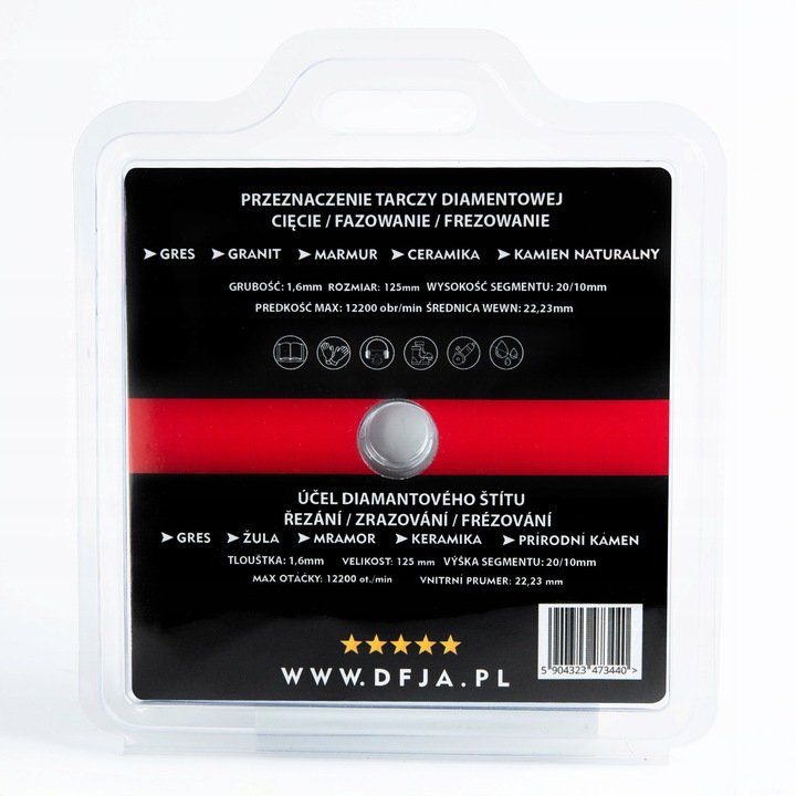 TARCZA DIAMENTOWA CIĘCIA SZLIFOWANIA GRESU PŁYTEK GLAZURY SPIEKÓW