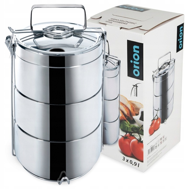 Menażka 3-POZIOMOWA piętrowa termiczna termos przenoszenia żywności obiadów