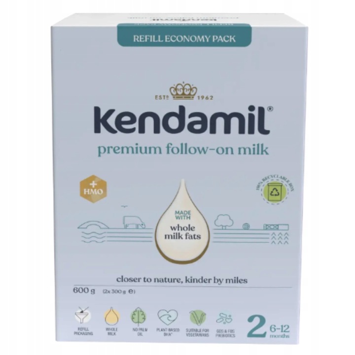 Mleko Następne Kendamil Premium 2 HMO+ bez oleju rybiego i palmowego 600g