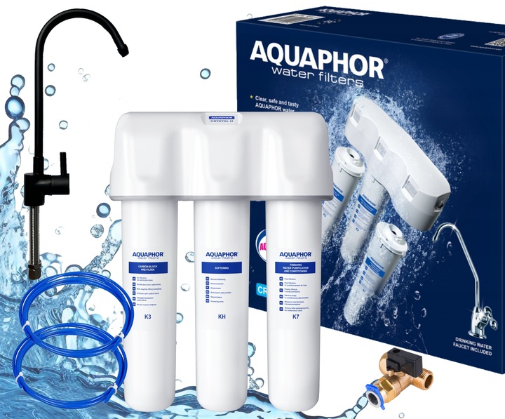 Filtr wody pitnej pod zlew Aquaphor Kryształ H zmiękczający czarna