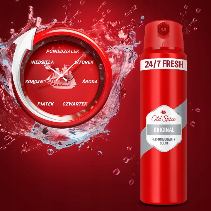 Old Spice Original Dezodorant męski w sprayu, 6 x 150ml, 24h świeżości