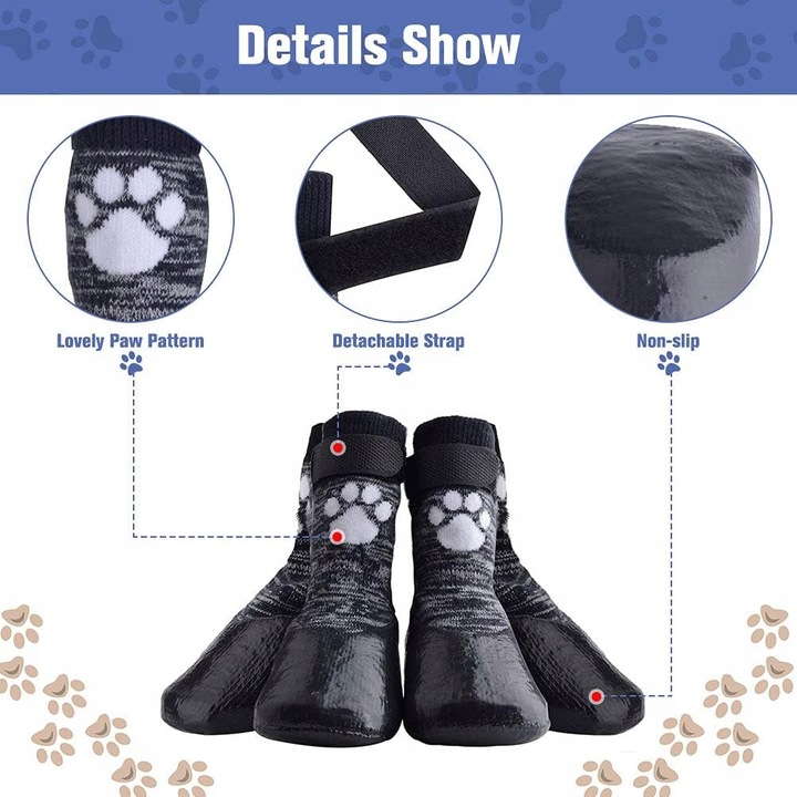 SKARPETY ANTYPOŚLIZGOWE DLA PSA ROZM. XXL