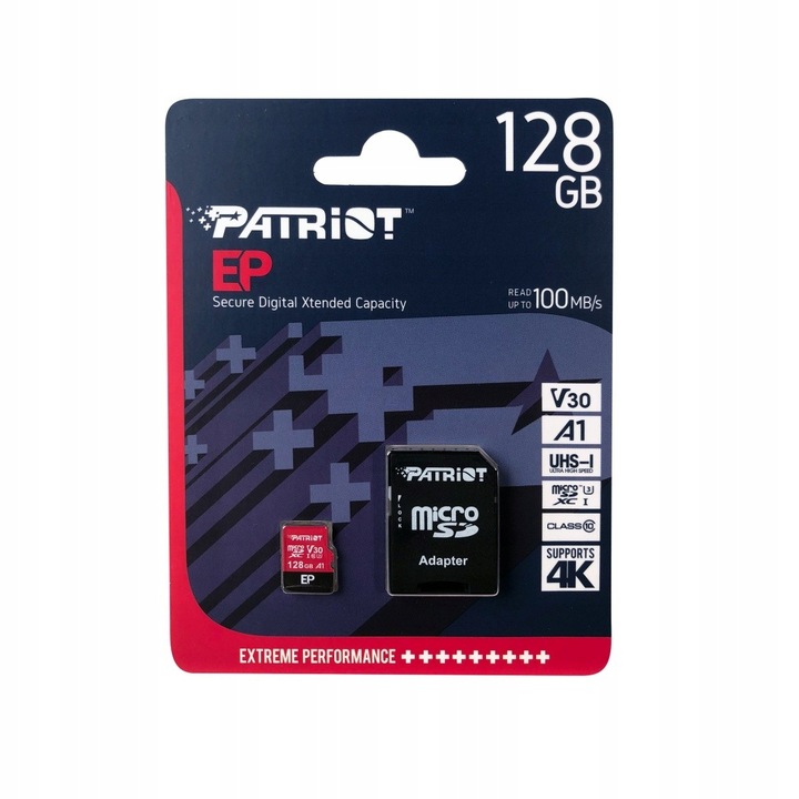 PATRIOT EP 128 GB micro SD XC CL10 UHS U3 A1 V30