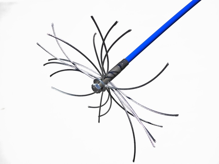 MOCNY OBROTOWY ZESTAW CYKLON DO CZYSZCZENIA KOMINA OD DOŁU 6M + 3