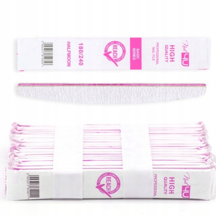 PILNIK DO PAZNOKCI Nail4U Basic Łódka 180/240 Bezpieczny ZESTAW 25 sztuk