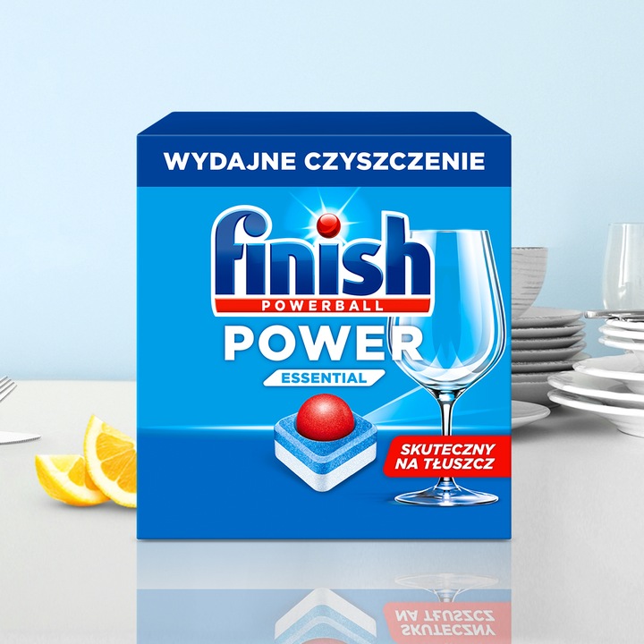 Finish Power Essential Tabletki do Zmywarki Naczyń Lemon Cytryna 80 sztuk