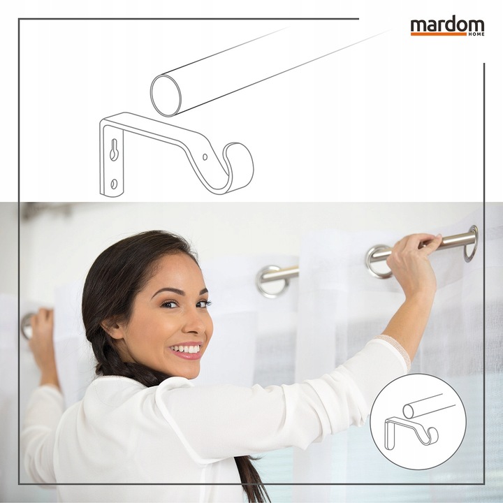 KARNISZ TELESKOPOWY REGULOWANY ADAPTE 120-210CM BIAŁY