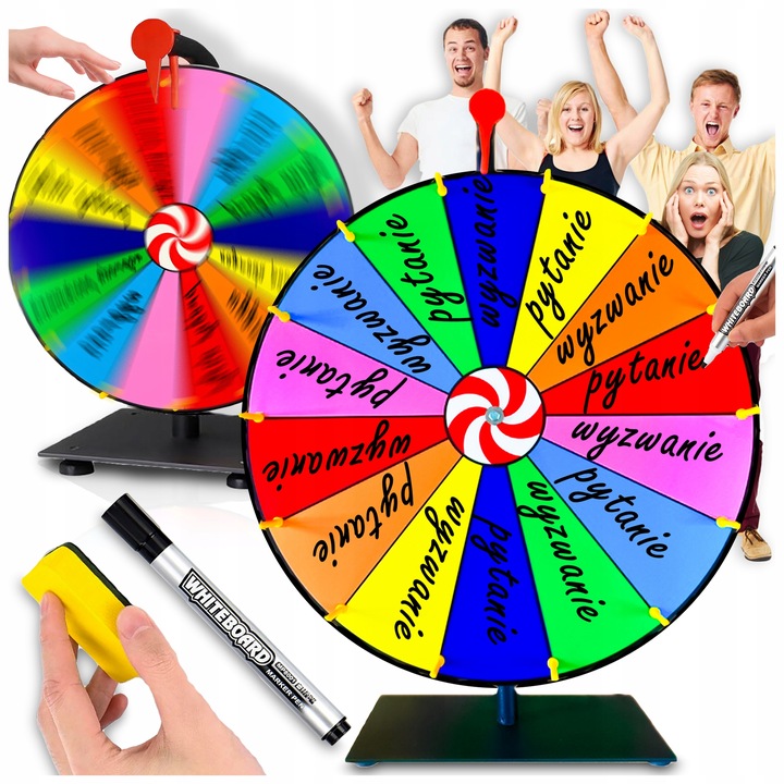 KOŁO FORTUNY SUCHOŚCIERALNE GRA DLA DZIECI LOTERIA IMPREZY 50CM +
