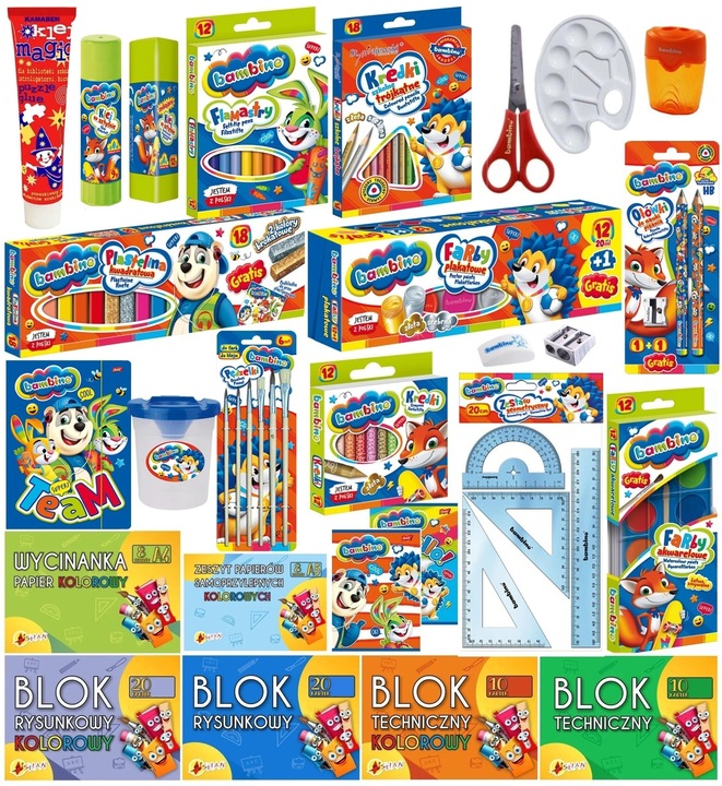BAMBINO Wyprawka Szkolna zestaw plastyczny XXL i Magic