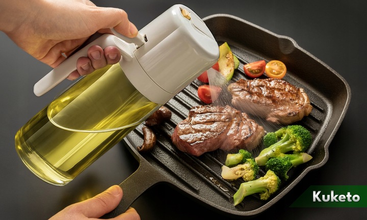 SPRYSKIWACZ DO OLIWY OLEJU SZKLANY DOZOWNIK W SPRAYU POJEMNIK DUŻY 550ml