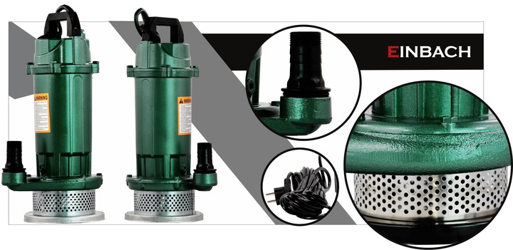 POMPA Z SITO DO WODY BRUDNEJ CZYSTEJ 1,5 CALA EINBACH MOCNA CICHA WYDAJNA