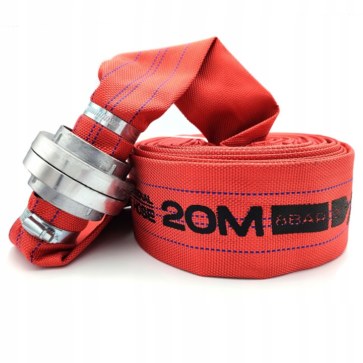 WĄŻ STRAŻACKI PARCIANY DO WODY SZAMBA 2 CALE 20M Z SZYBKOZŁĄCZAMI DO