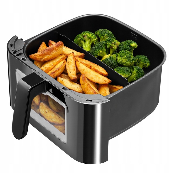 FRYTKOWNICA BEZTŁUSZCZOWA FRYTOWNICA 8L PIEKARNIK AIRFRYER DWUKOMOROWA