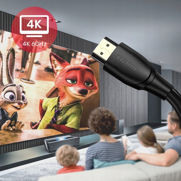 Unitek czarny przewód kabel High Speed HDMI 2.0 4K 60Hz C11068BK 7m