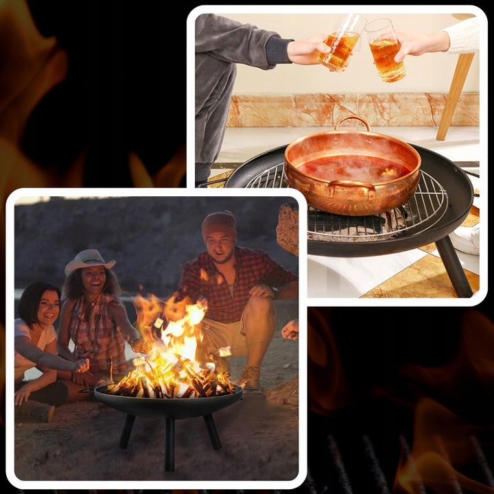 PALENISKO OGRODOWE 60CM STALOWE OGRODOWE DO OGNISKA GRILLA KOCIOŁKA