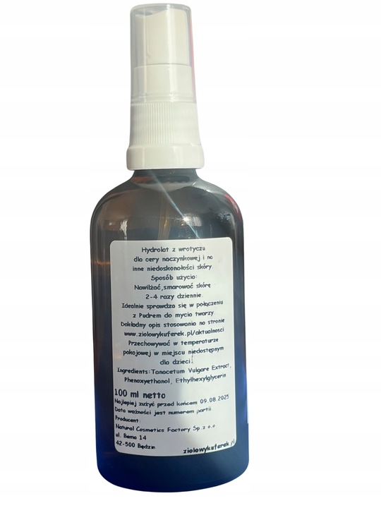 ZIOŁOWY KUFEREK HYDROLAT Z WROTYCZU NA NIEDOSKONAŁOŚCI CERY TRĄDZIK 100ML