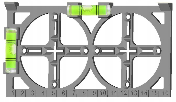 WZORNIK SZABLON DO WYMIAROWANIA OTWORÓW PUSZEK ELEKTRYCZNYCH ZESTAW