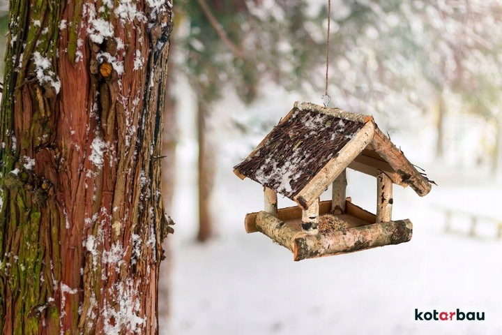 KARMNIK DLA PTAKÓW 255MM BUDKA DOMEK DOM DREWNIANY WISZĄCY NATURALNY