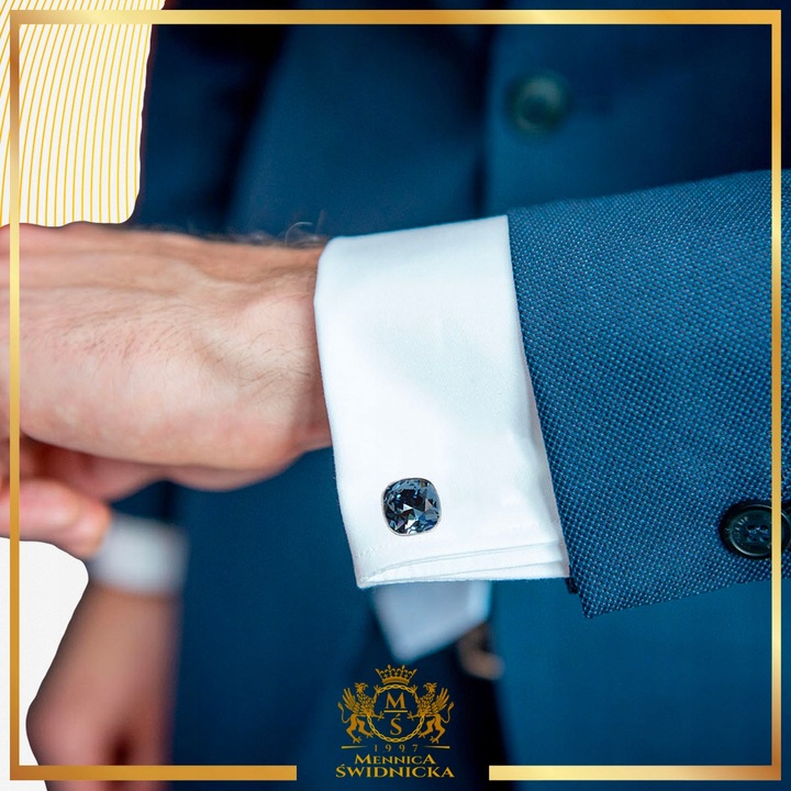 Spinki do Mankietów Koszuli Srebrne Stal Szlachetna 316L Prezent dla Niego