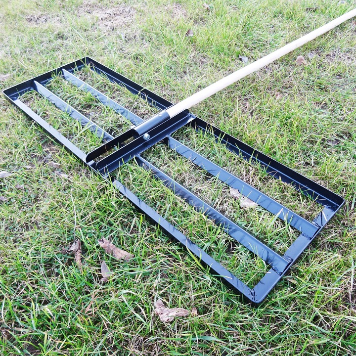 RĘCZNY NIWELATOR TERENU GRABIE levelawn Level Rake 120 x 30 cm SOLIDNY