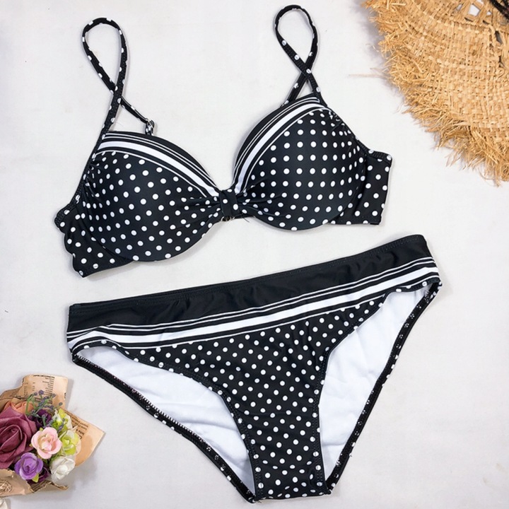 STRÓJ KĄPIELOWY DWUCZĘŚCIOWY KOSTIUM DAMSKI BIKINI USZTYWNIANY PUSH UP L 40