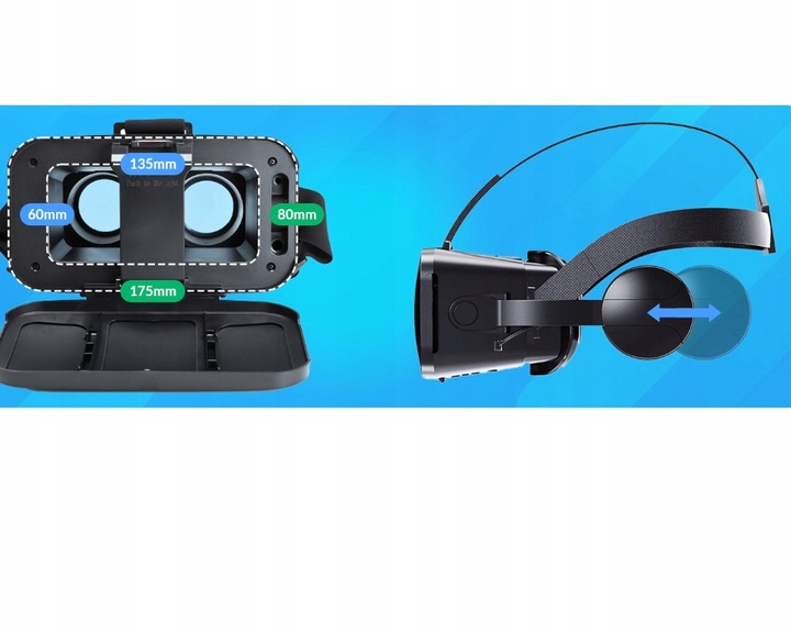 GOGLE GOOGLE VR 3D+WBUDOWANE SŁUCHAWKI NAUSZNE