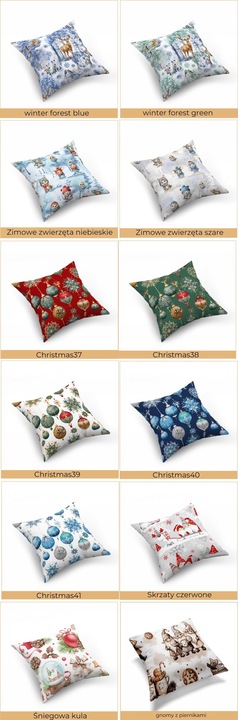 Zestaw 4 poszewek na poduszki, jaśki, 40x40 cm, 100% bawełna, mix