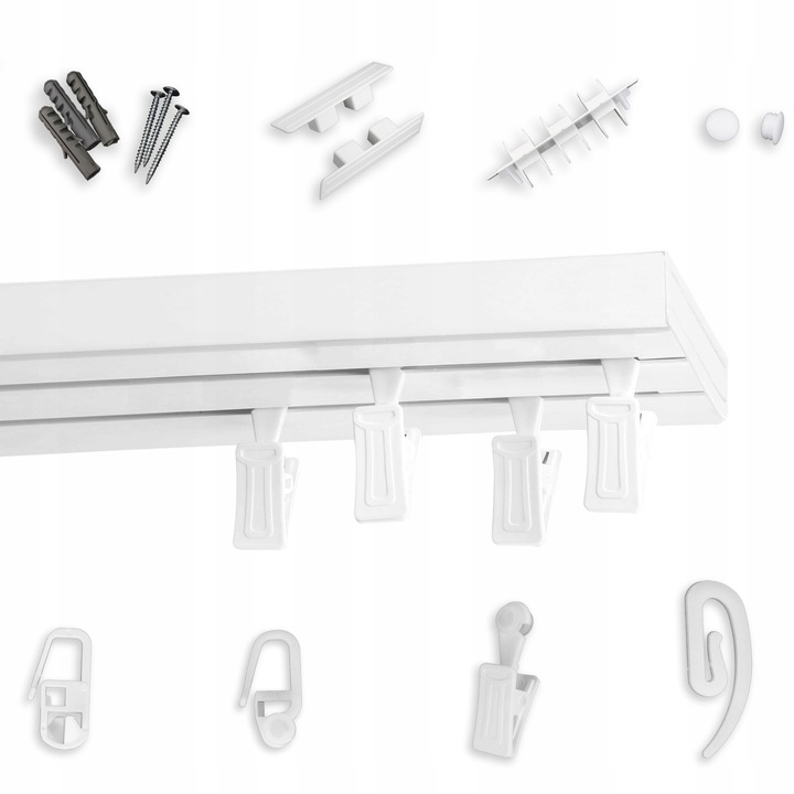 Karnisz sufitowy podwójny PCV 320 cm szyna sufitowa II TOROWA