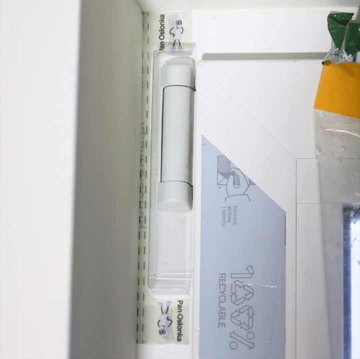 Pan Osłonka samoprzylepna osłonka do zawiasów okiennych PCV - 18 szt.