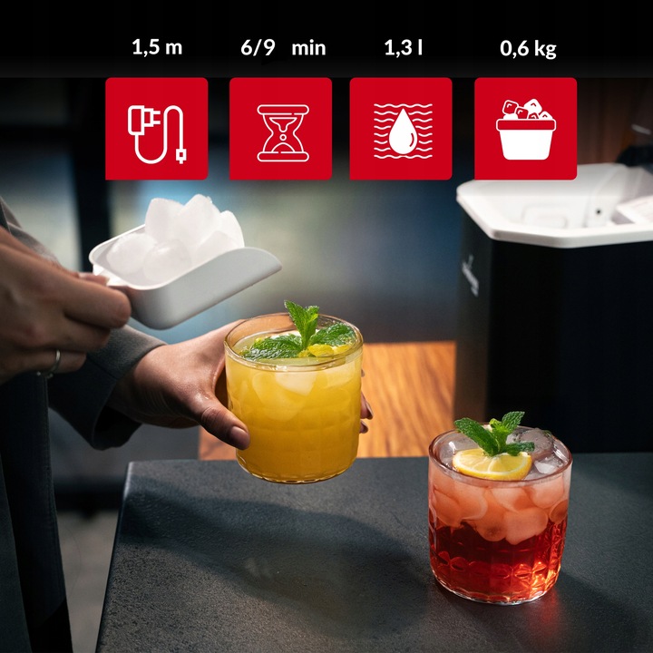 DOMOWA KOSTKARKA DO LODU MASZYNA DO KOSTEK EKSPRESOWY LÓD DO NAPOJU