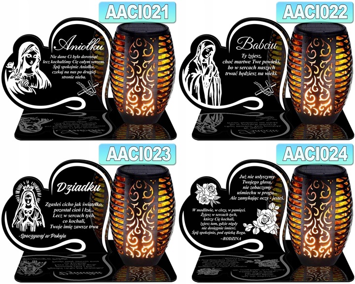 Znicz Solarny WIECZNY LED PODSTAWKA NA CMENTARZ GRÓB Serce EFEKT